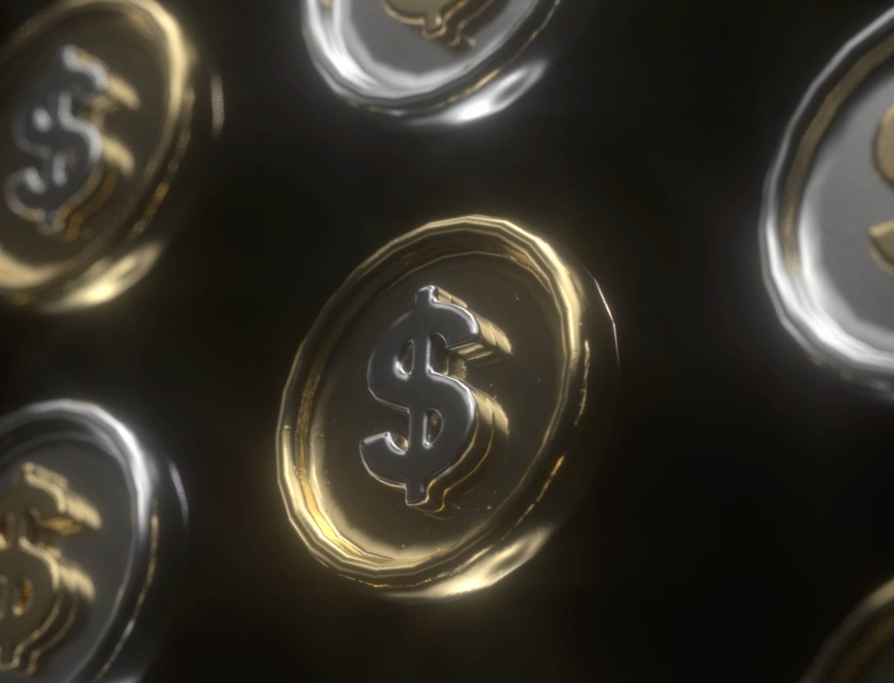 Coin Grid, made in Cinema 4D with Octane